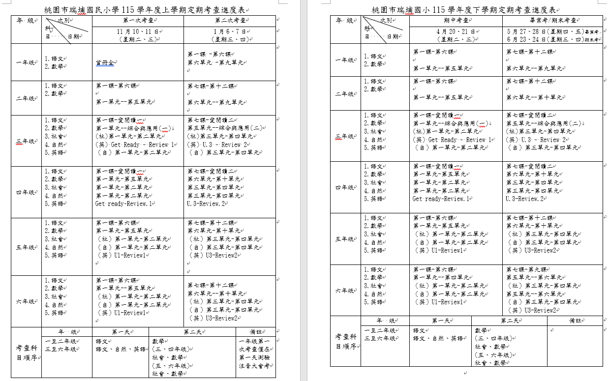115學年度-定期紙筆測驗進度logo或縮圖